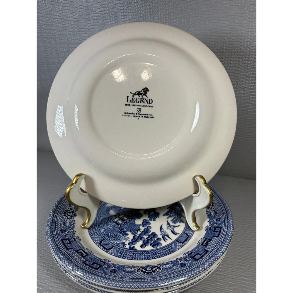Set‎ of 4 Legend British Heritage Blue Willow Earthenware Bread & Butter Plates